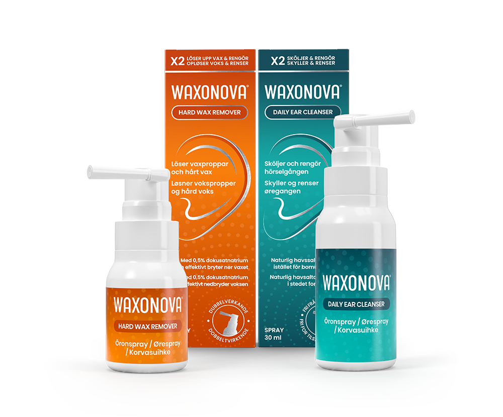 Waxonova Hard Wax Remover och Daily Ear Cleanser
