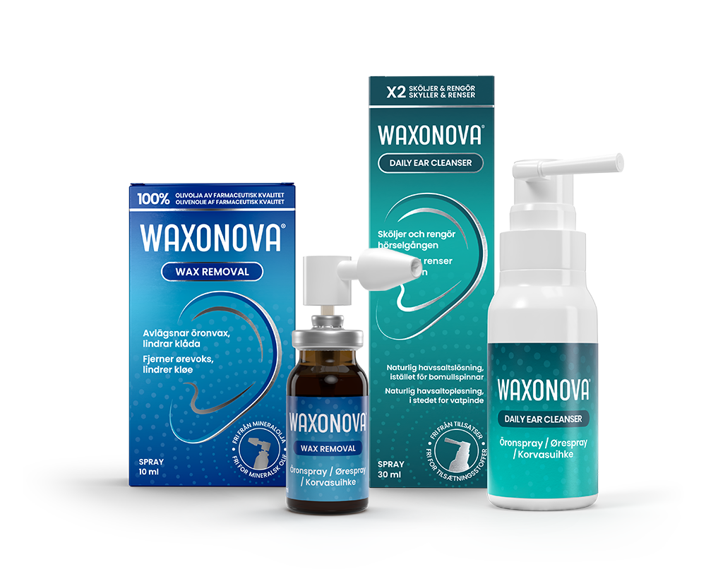 Waxonova Hard Wax Remover och Daily Ear Cleanser